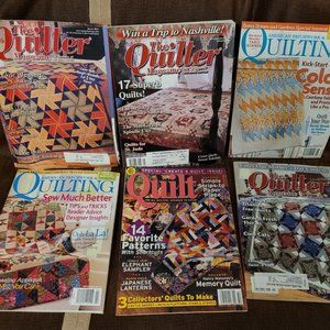 6 Quilting Magazines + FREE hard cover quilting book
